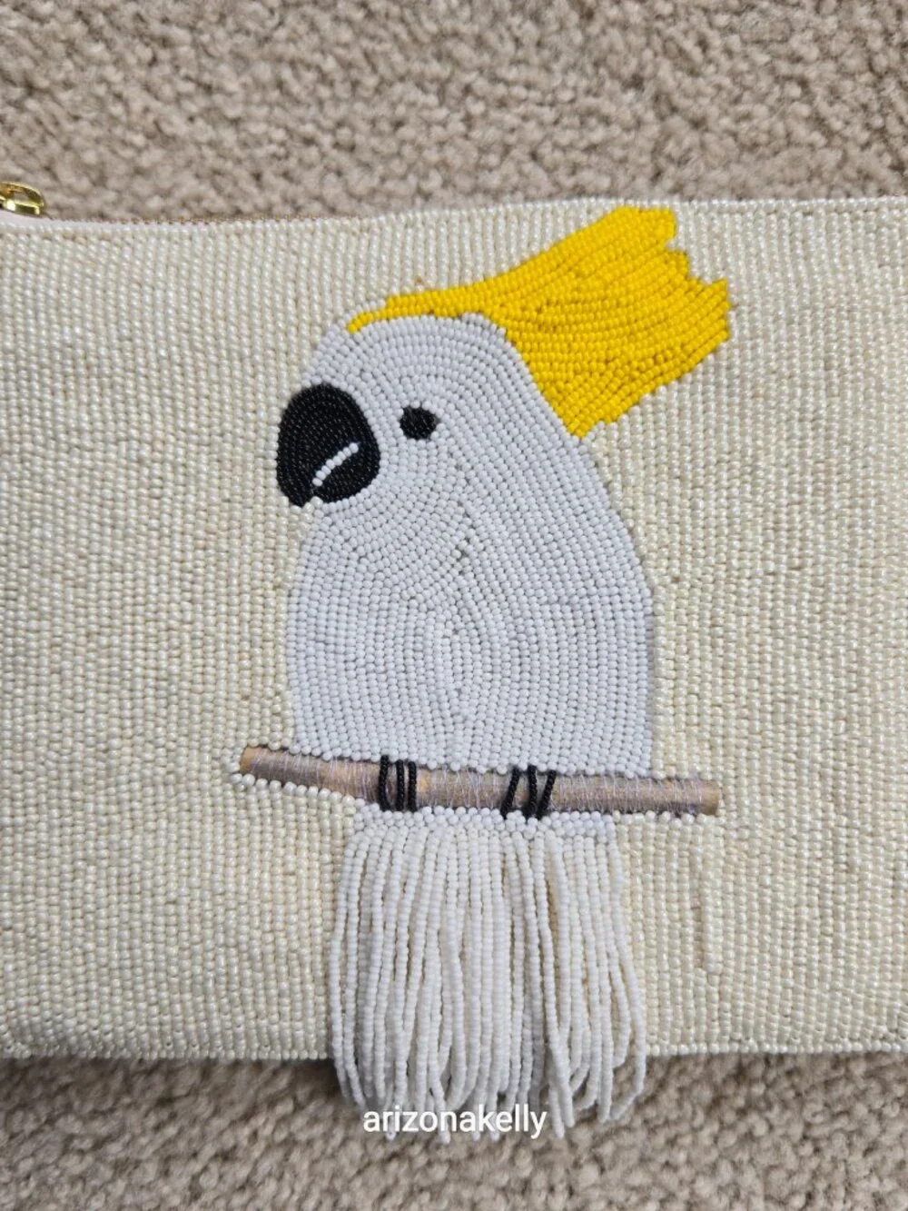 NWT Beaded Cockatoo Clutch Bag Chico's Wristlet Bird - Picture 5 of 11